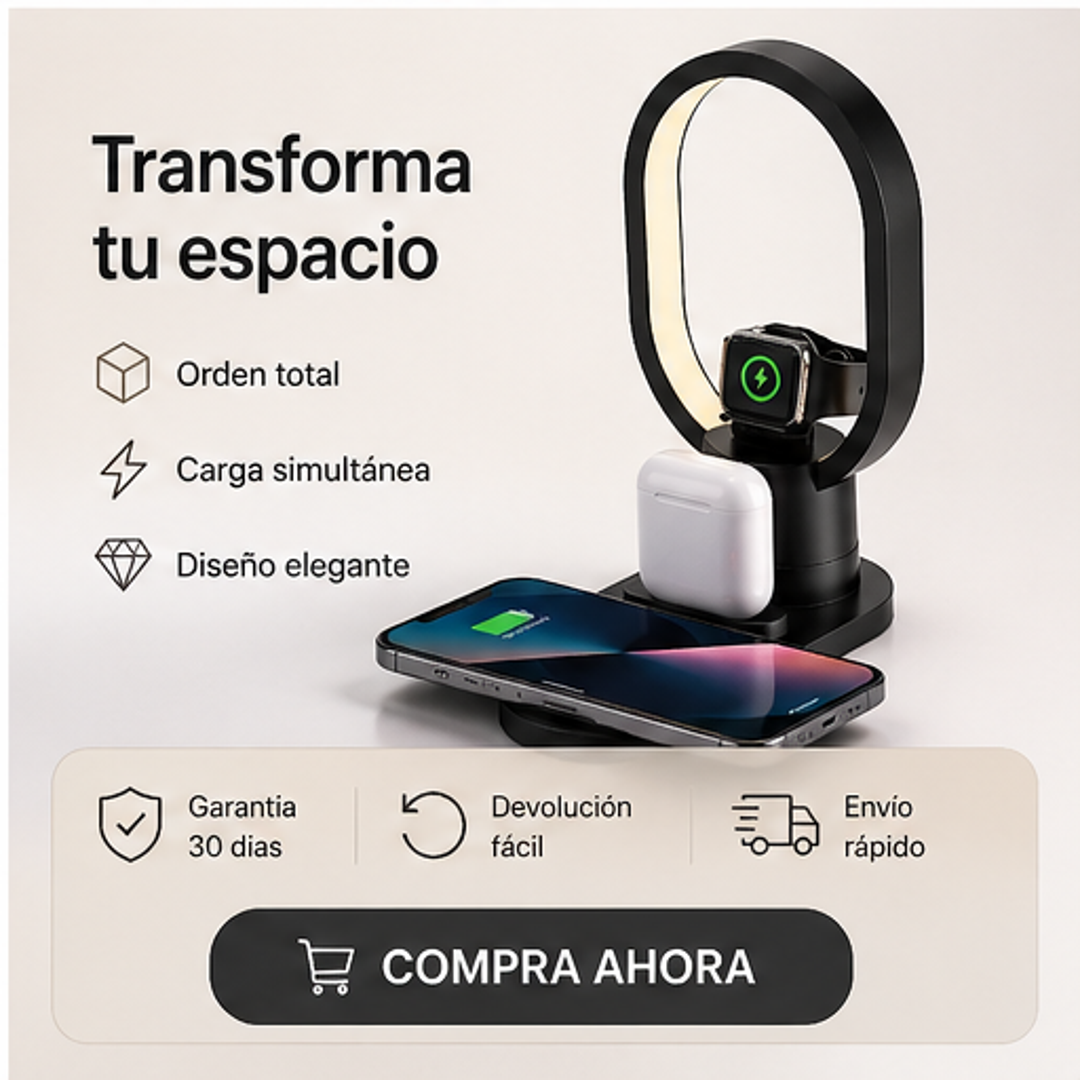ZenCharge-Carga 4 En 1-“Olvídate del desorden. Carga todo en un solo lugar.”